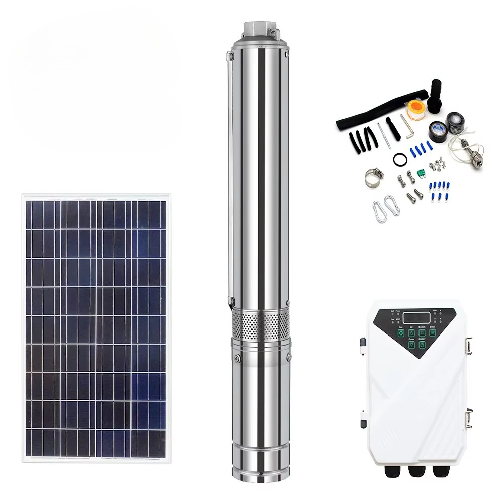 Solar Water Pump - Hochdruck-Bewässerungspumpe 1,25 Zoll Solarbetriebene Tauchpumpe für